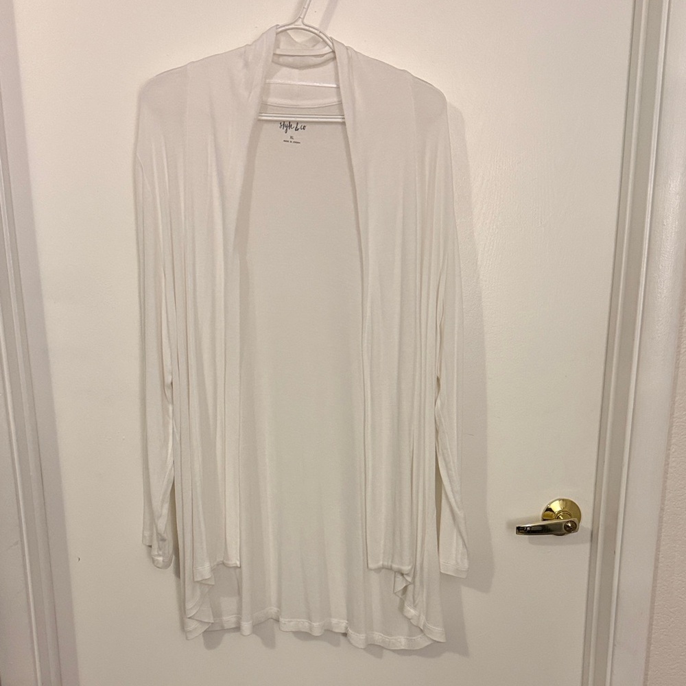 Style & Co. White Knit Cardigan